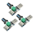 thumbnail image 1 of 3 Piezas 5W Ventilador USB Velocidad de Volumen de Aire MóDulo Regulador Continuo Controlador de Velocidad USB CC 5V Entrada Macho USB CC 4-12V a 2,5-8V, 1 of 5