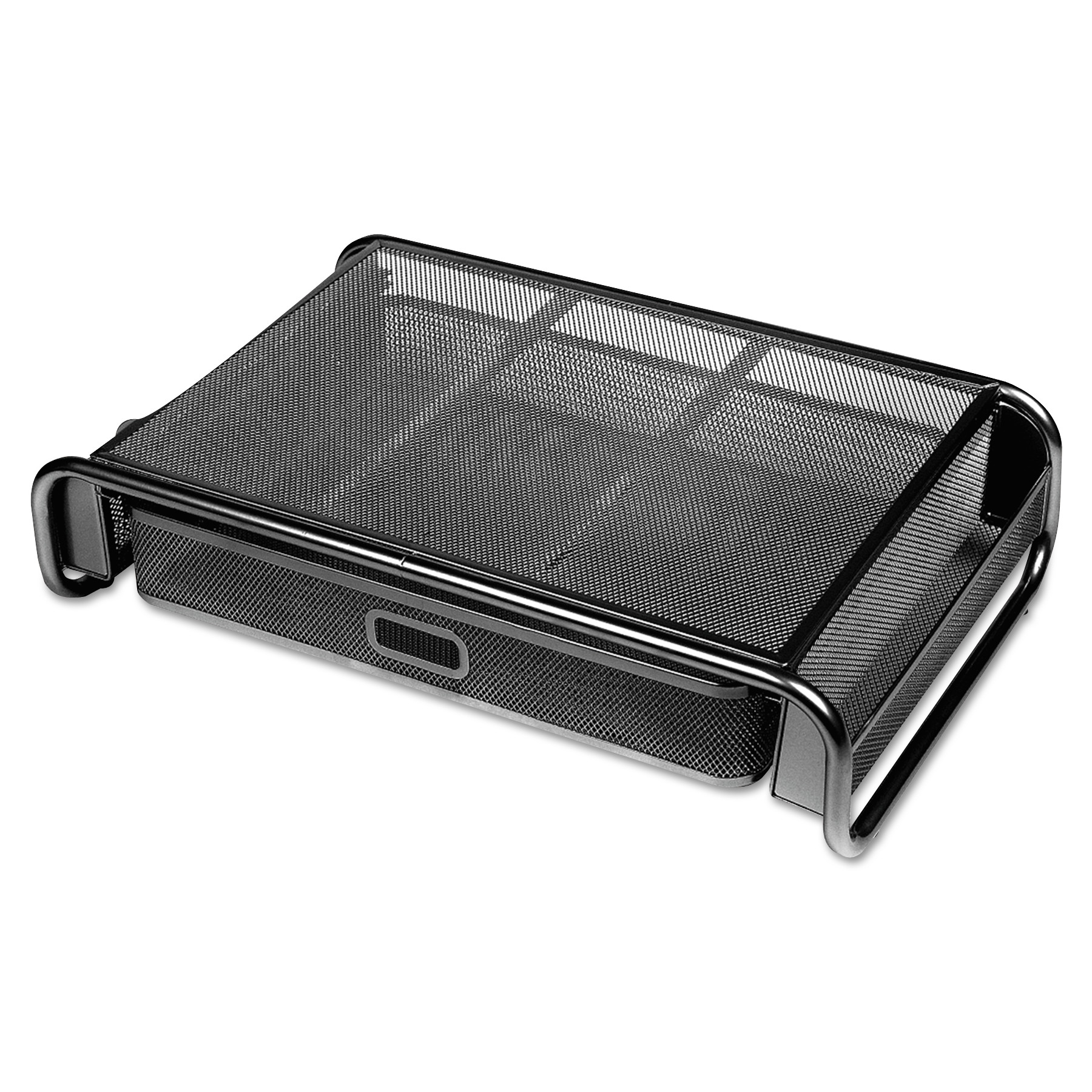 Universal Desktop Monitor Stand with Drawer, 18 x 11 3/4 x 5 1/8, Black