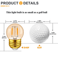 thumbnail image 7 of G40 LED Light Bulb, E26 Base, 1W, 2200K Warm White, Non-Dimmable, 6 Pack, 7 of 7