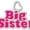 Hot Pink, variant on Delight Jewelry Silver-tone Royal Blue ''Big Sister'' with Heart - Large Goldtone Crystal Initial - A - Charm Necklace, 17.5" 2"