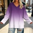 thumbnail image 3 of Perfectbot Plus Size Long Sleeve T-Shirt for Women, V Neck Tunic Tie Dye Print Loose Casual Tee Top Sizes L-5X, 3 of 6
