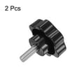 thumbnail image 3 of Uxcell 2 Pieces Star Knobs M8 x 20mm 304 Stainless Steel Threaded Stud 46mm 6-Star Head Clamping Thumb Screw Black, 3 of 7
