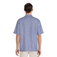 thumbnail image 3 of Cafe Luna Men’s Woven Linen Blend Printed Panels Short Sleeve Shirt, 3 of 5