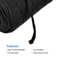 thumbnail image 3 of Unique Bargains Cotton Rope Twine String Twisted Braided Cord, Black 100m/109 Yard for Wall Hanging, Macrame Knotting, 3 of 7