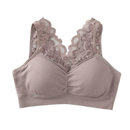 

Zuwimk Sports Bras For Women Women s T-Shirts Modern Micro Seamfree Cami Strap Bralette Khaki One Size