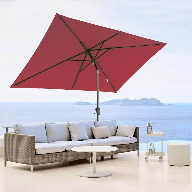 cobana rectangle patio umbrella COBANA 107.70 Inches Dark Blue Rectangle Market Patio Umbrella, Durable  Frame