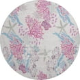 thumbnail image 2 of Addison Rugs Mayfield Washable Coastal Coral Raspberry Round Rug, 8' x 8', 2 of 5