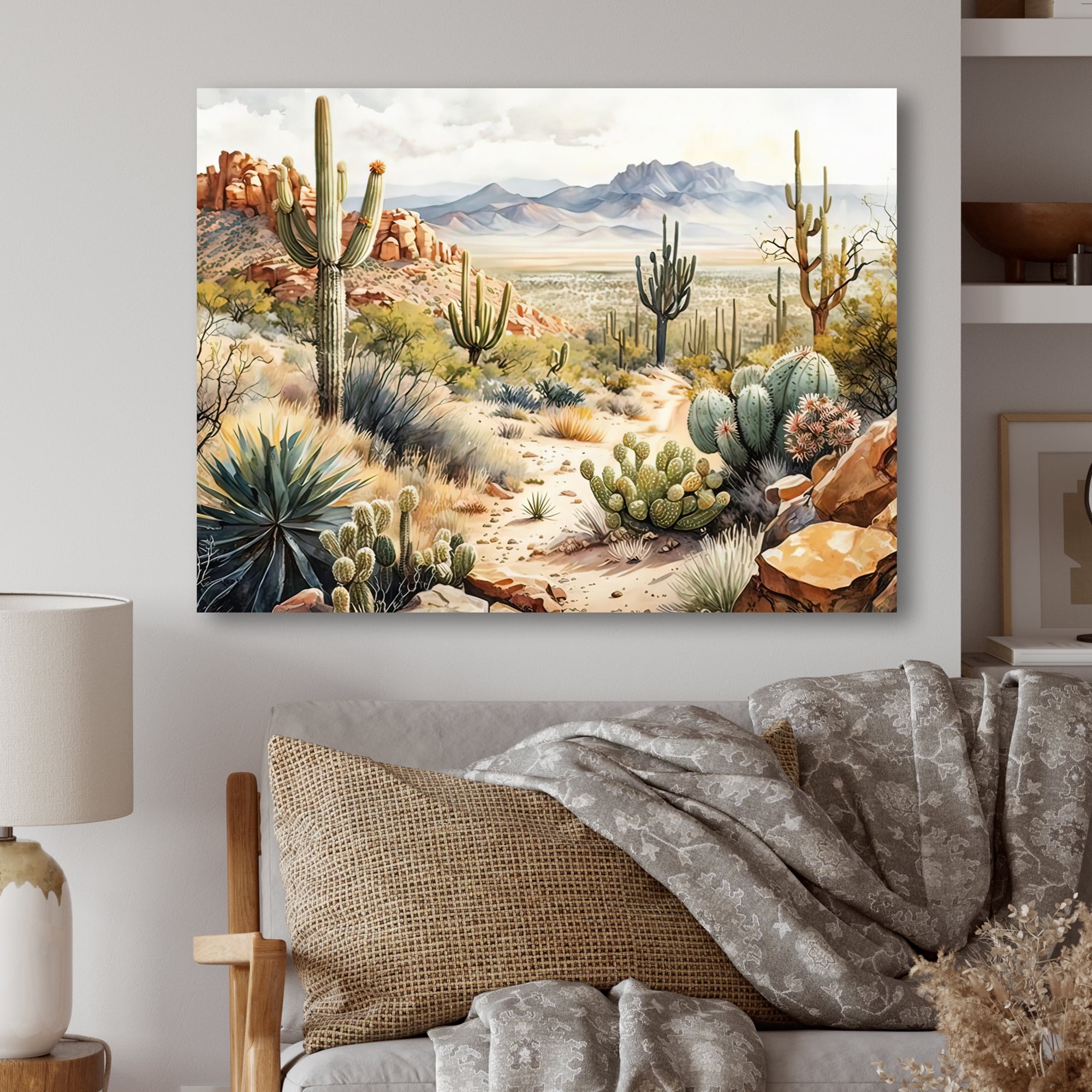 Designart Arizona Desert Cactus I Canvas Wall Art