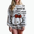 thumbnail image 1 of Sudadera con capucha informal holgada con estampado de Hello Kitty y grafiti de manga larga para mujer, primavera otoño 2024, sudaderas de cuello redondo de longitud media para mujer, 1 of 1