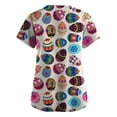 thumbnail image 3 of HAJWOH Easter Scrubs for Women In Store Plus Size Happy Bunny Egg Hunt Print Nursing Working Uniform Short Sleeve V-Neck Medical Scrub Comfy Easter Bunny Scurb Tops with Pockets Royal Blue XL, 3 of 3