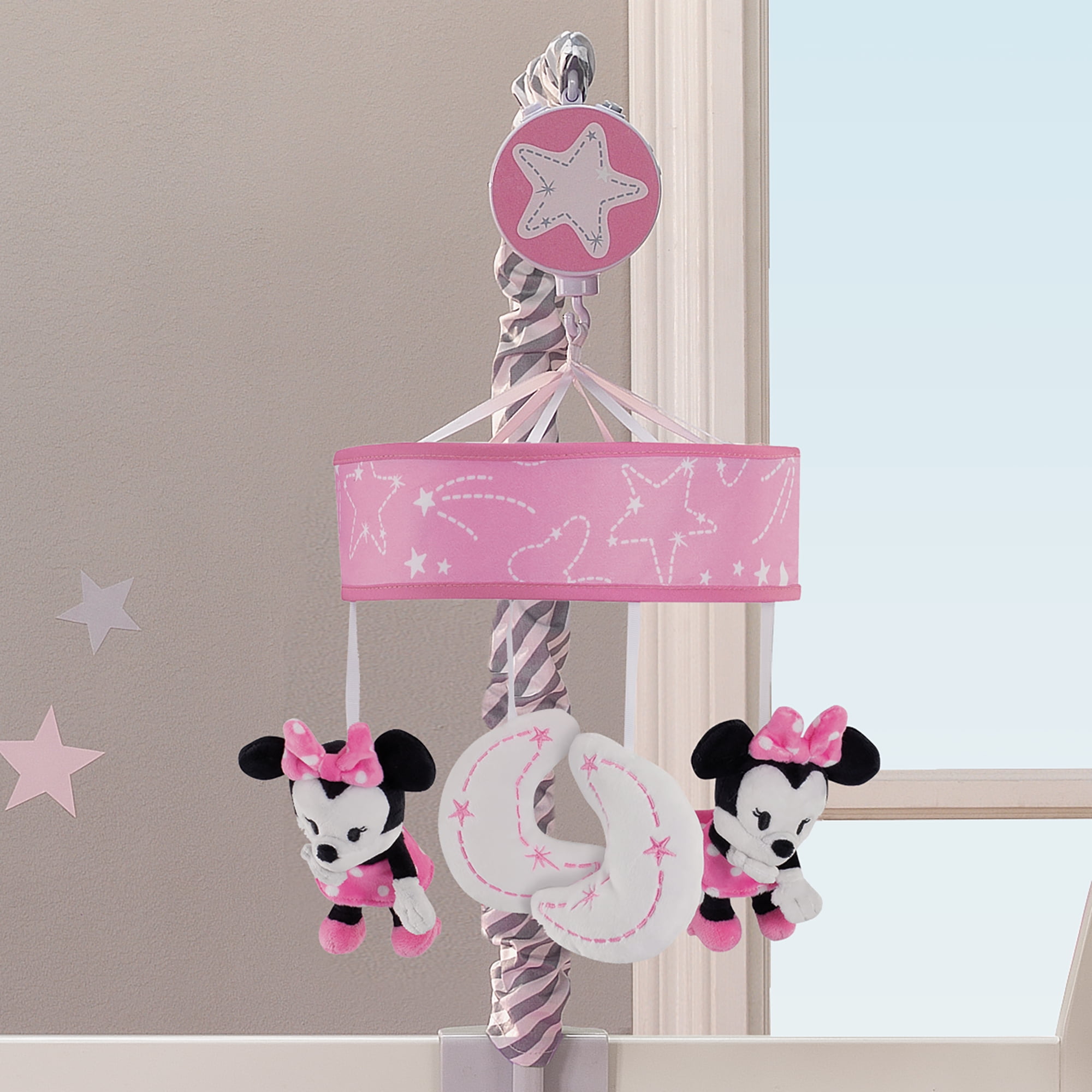 Disney Baby Minnie Mouse Pink/Gray Musical Crib Mobile by Lambs & Ivy