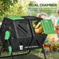 thumbnail image 4 of Outsunny 34.5 Gallon Composter, Dual Chamber Compost Bin, Green, 4 of 10