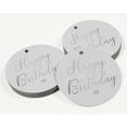 thumbnail image 3 of Inkdotpot 50 Pack Happy Birthday Favor Paper Tags Craft Real Silver Foil Hang Tags, 3 of 7