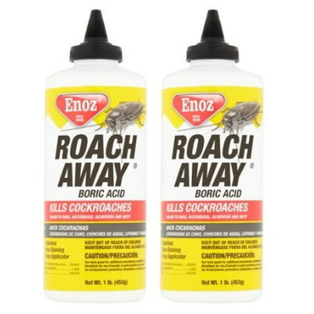 (2 pack) Enoz Roach Away Boric Acid, 1 lb (Best Way To Use Boric Acid To Kill Roaches)