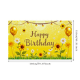 thumbnail image 3 of Sunflower Themed Happy Birthday Banner with Balloons Fairy Lights and Daisies Background Backdrop Party Decoration for Birthday Party Celebrations Photography Props and Home Decorations, 3 of 8
