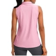 thumbnail image 5 of BODOAO Golf Polo Shirts for Women Sleeveless Summer Sports Athletic Workwear Quick Dry Lightweight Collared Tank Tops for Tennis Workout Golf Casual Daily Wear and Travel Pink 3XL, 5 of 9
