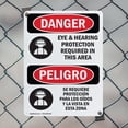 thumbnail image 5 of (2 Pack) Eye And Hearing Protection Required Bilingual OSHA Danger Sign 18 Inch X 24 Inch Plastic Sign, Weather Resistant, UV Protected for Workplace, Business, and Construction Site,, 5 of 8