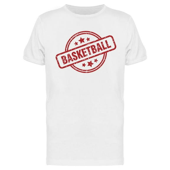 Smartprints Mens Graphic Tee - Basketball Stamp - Regular Fit 100% Cotton