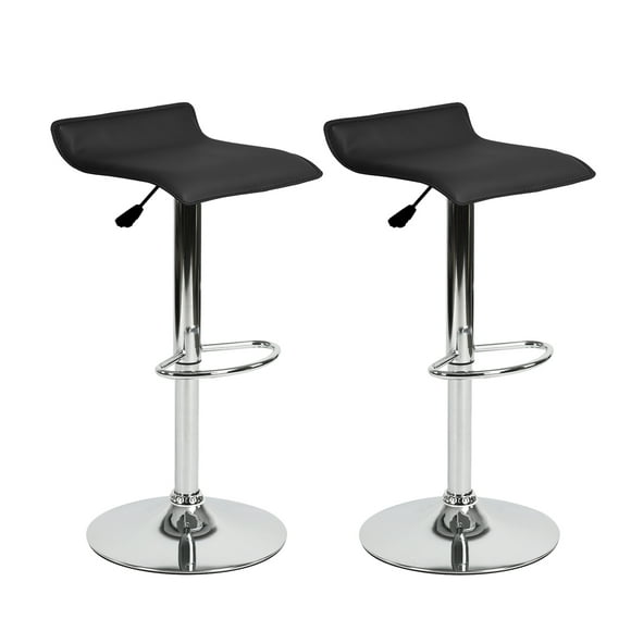 Set de 2 Sillas de Bar HOMEMAKE FURNITURE Color Negro con Reposapié Altura Ajustable Giratorio Moderno