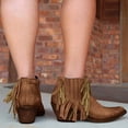 thumbnail image 6 of Boots for Women Clearance Deals! Verugu Western Cowboy Low Heel Comfort Bootie Ankle Boots for Women, Women's Vintage Tassels Up Short Boots Midheel Boots Brown 41, 6 of 6