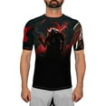 thumbnail image 2 of Raven Fightwear Men's Cybernetic Oni BJJ Rash Guard Short Sleeve MMA Black, 2 of 3