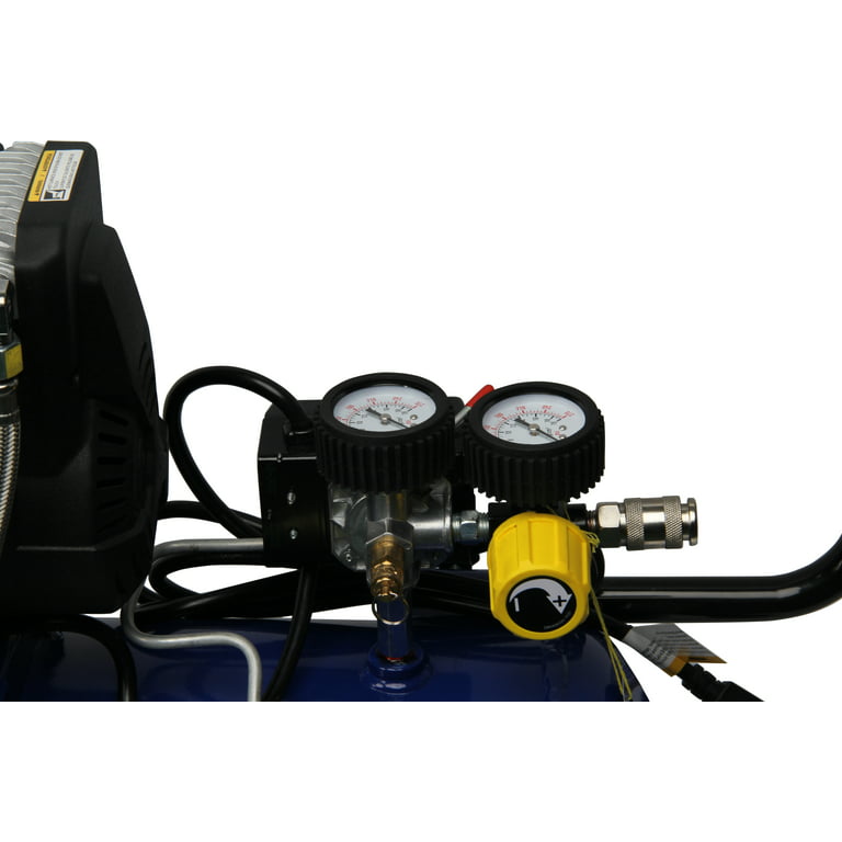 Goodyear. 8 Gallon Quiet. Oil-Free Horizontal Air Compressor. Portable with  Handle and Wheels 