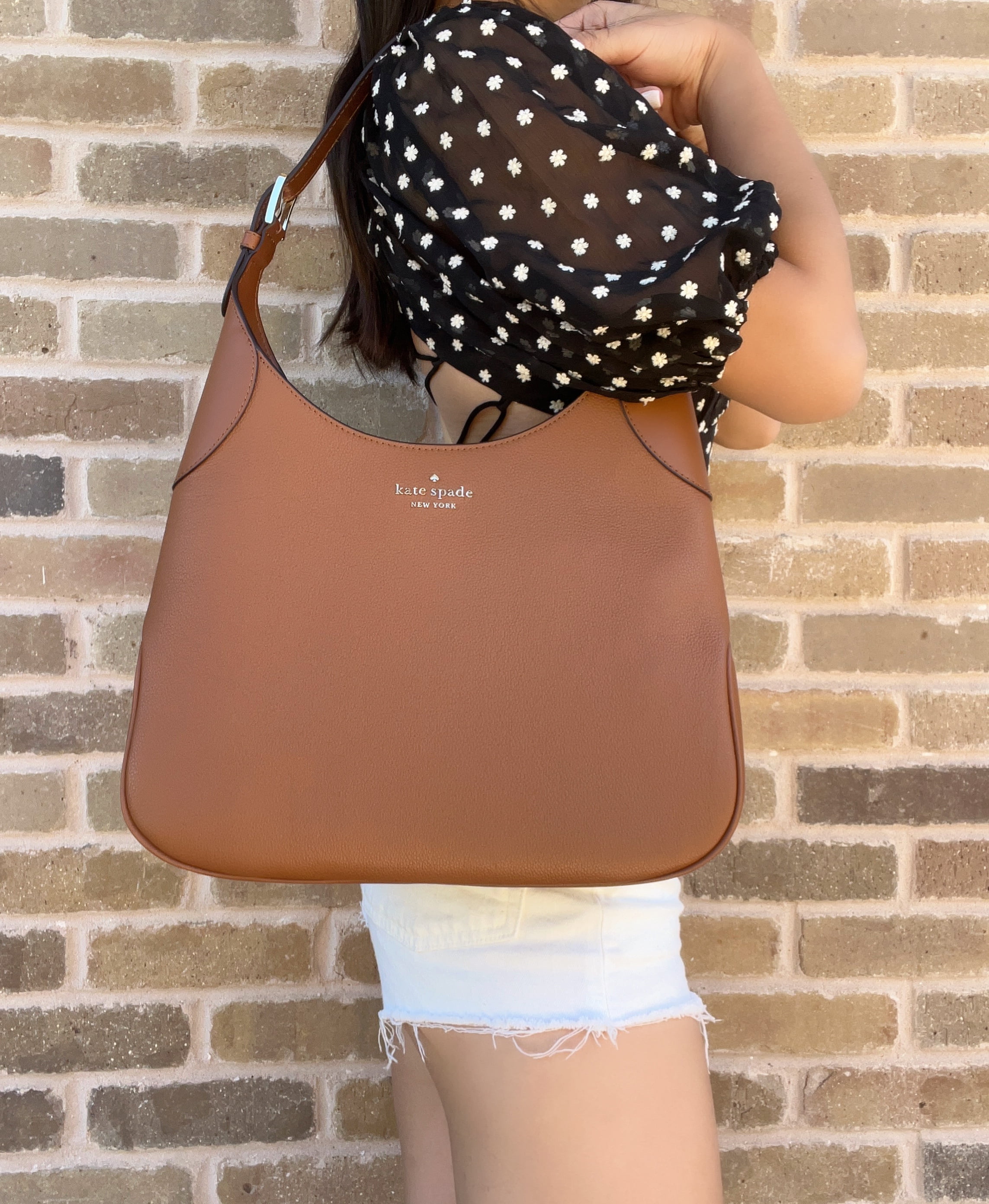 Kate Spade Aster Brown Leather Shoulder Bag WKR00567 Warm Gingerbread -  