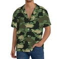 thumbnail image 3 of Balery Camouflage Shark Men's Casual Button Down Shirt Short Sleeve Textured Summer Cuban Beach Shirts-XX-Large, 3 of 7