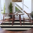 thumbnail image 4 of Black White Striped Round Rug 5ft Washable Circle Kitchen Rugs Non Slip Farmhouse Vintage Shabby Chic Wood Grain Large Area Rug Indoor Floor Carpet for Bedroom Living Room Home Office Dining Room, 4 of 8