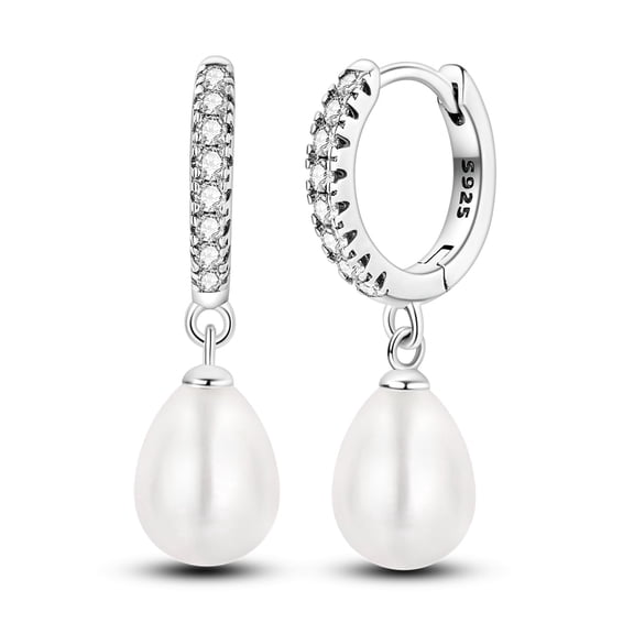 NARMO Original 925 Sterling Silver Hoop Earrings AAA CZ Shining Water Droplets for Women Jewelry Birthday Gift