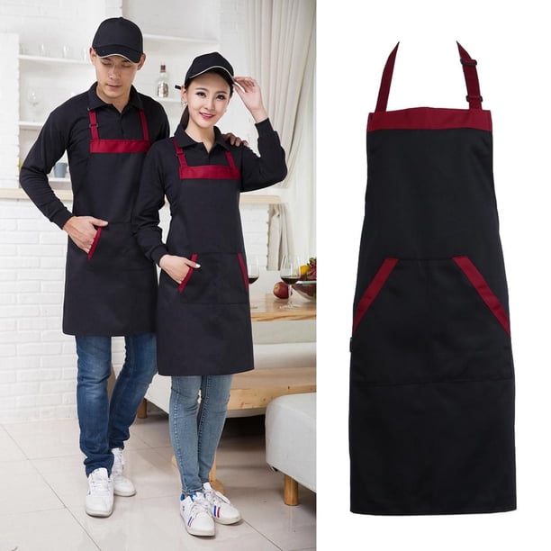 5 delantales unisex con cuello halter y 2 bolsillos para chef, camarero, cocina, herramienta de cocina. Sywqhk Libre de BPA