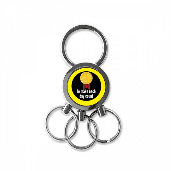 to make each day count art deco fashion stainless steel metal key holder chain keychain