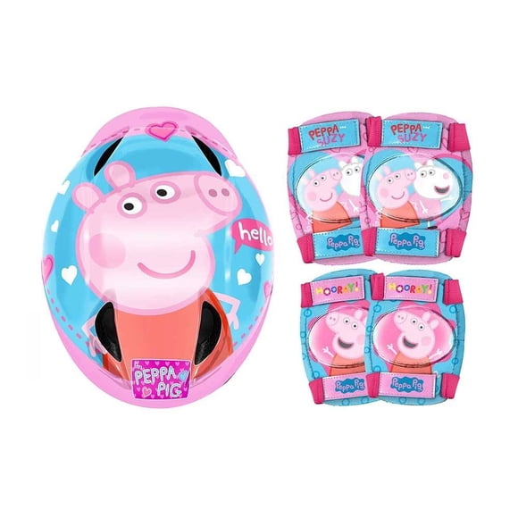 Casco Apache PGPE JR Infantil Peppa Pig con Coderas y Rodilleras