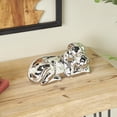 thumbnail image 2 of 10" x 5" Silver Ceramic Laying Dog Sculpture with Matte Finish, by DecMode, 2 of 11