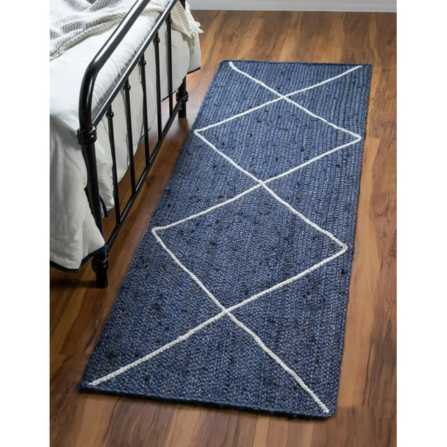 Avgari Creation Eco Friendly Blue Designer Hand Braided Rectangle Living Room ,Office Area Rug Rag Rug Modern Carpet 5x8" Sq Feet