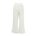 thumbnail image 4 of WTOBBY Women's Thin Wide Leg Pants with High Waist, Casual Work Pants with Flowy Design and Back Pockets, Comfortable Trousers for Women, Ideal for Office and Casual Wear,White S, 4 of 7