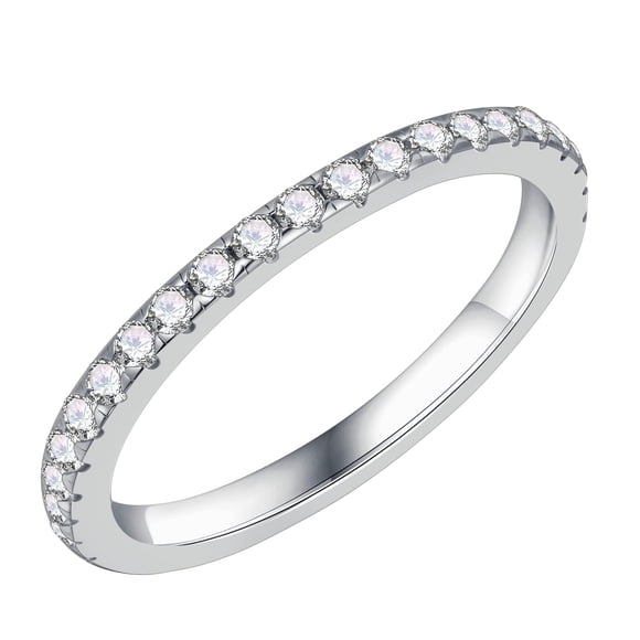 Anillo Eternity SMILEST Full Eternity Moissanite en oro blanco de 14 quilates