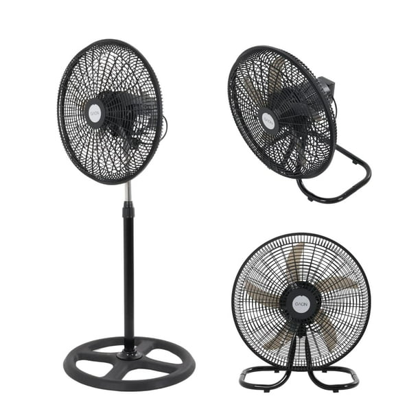 Ventilador 3 en 1 Pedestal Piso y Pared con 3 Velocidades de Potencia y 5 Aspas de Polipropileno Ventilador Oscilatorio Silencioso de Altura Ajustable 18 pulgadas 50W