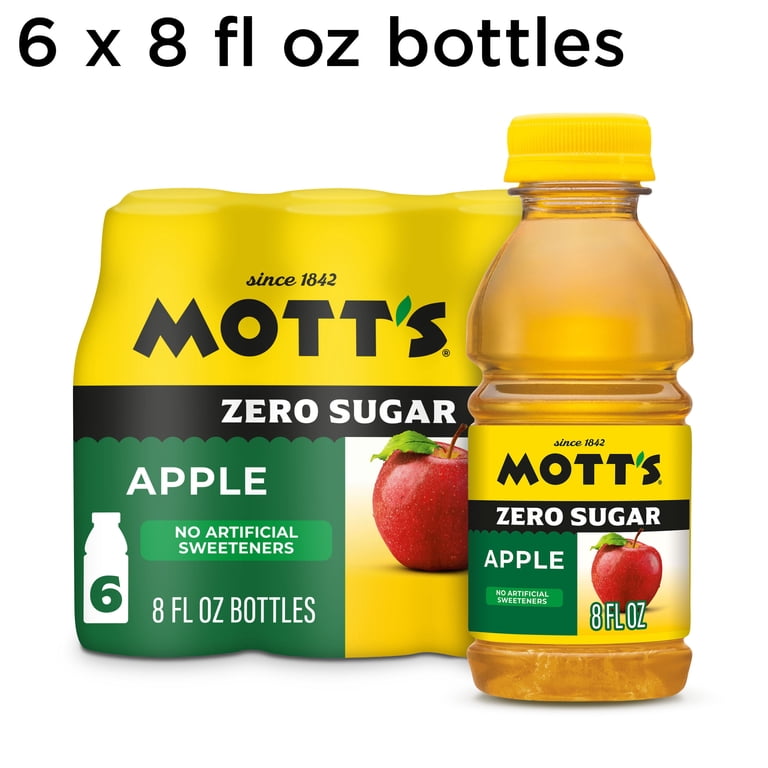 Mott's Zero Sugar Apple Juice, 8 fl oz Bottles, 6 Pack photo 3