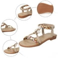 thumbnail image 5 of Gubotare Toddler Girl Shoes Sandals Kids Girls Soft Sole Open Toe Sandals Summer Shoes with Arch Support (Toddler/Little Kid) Size 3 (Khaki,Big Kids 3), 5 of 9