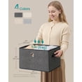 thumbnail image 6 of SONGMICS Storage Bins with Lids, 3 Pack Stackable Fabric Storage Boxes, Odorless PP Sheets, Foldable Cube Baskets Organizers with Handles, Slate Gray, 6 of 6