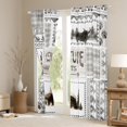 thumbnail image 3 of Manfei Safari Moose Black Out Curtains,Rustic Adventure Game Curtains Pack of 2 (42x63 Each),Gray White Plaid Bedroom Curtains For Boys Teens,Microfiber Bedroom Decor, 3 of 6