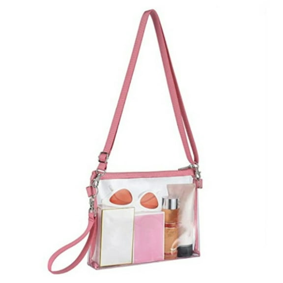 Stadium Approved Clear Crossbody Bag Secure Transparent Purse for Sports Concerts and Festivals Portable Lightweight Handbag