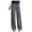 Gray, variant on Women's High Waisted Wide Leg Trousers with Button Zipper, Straight Leg Drapeable Polyester Pants for Women, Comfortable Casual Work and Social Pants, Soft Fabric and Wrinkle Resistant