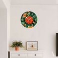 thumbnail image 4 of Round Analog Wall Clocks with Non-Ticking Sweep Movement,Battery Operated Clcoks Decorative for Home,Office-Orange Flowers And Green Leaves Pattern On Dark Background,(16inch), 4 of 4