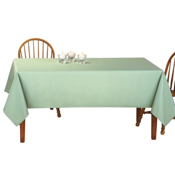 Collections Etc Basic Solid Color Rectangular Tablecloth Linen, 60" W x 90" L - Fits All Common Sized Rectangular Tables, Durable Hand Washable or Machine Washable, Sage Green, 60" X 90"