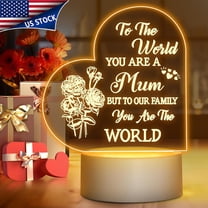 Ryhampaper LED Heart Acrylic Night light Natural Warm Lamp Christmas Xmas Gift for Mom Mum Bedroom Decoration