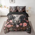 thumbnail image 2 of Castle Fairy Teens Children Floral Highlad Cattle 7Pcs Bedding Comforter Set,Rustic Animal Queen Bedding Sets Super Cozy,Chic Flowers Queen Sheet Sets,Lightweight Room Decor, 2 of 8