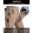 thumbnail image 2 of Pantalones Rapoo Hiking Cargo, de secado rápido, impermeables, color caqui, 36 x 32, 2 of 6