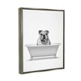 thumbnail image 3 of Stupell Industries Bulldog In Tub Bathroom Animal Animals & Insects Painting Gray Floater Framed Art Print Wall Art, 3 of 6